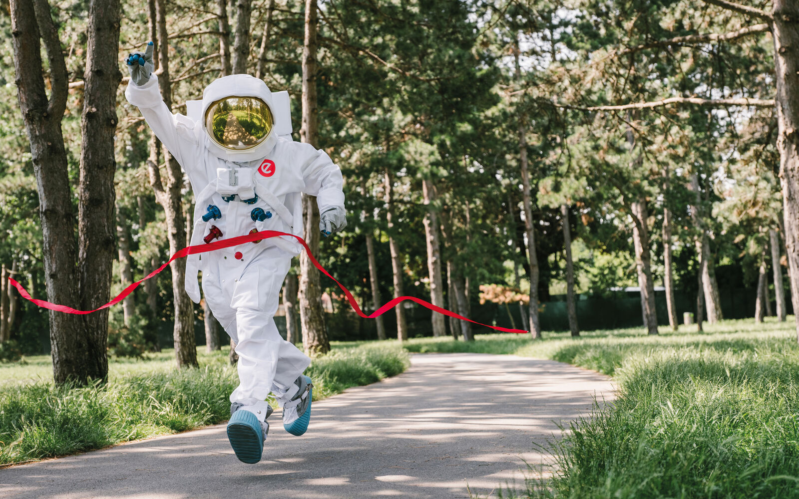 Astronaut am Ziel