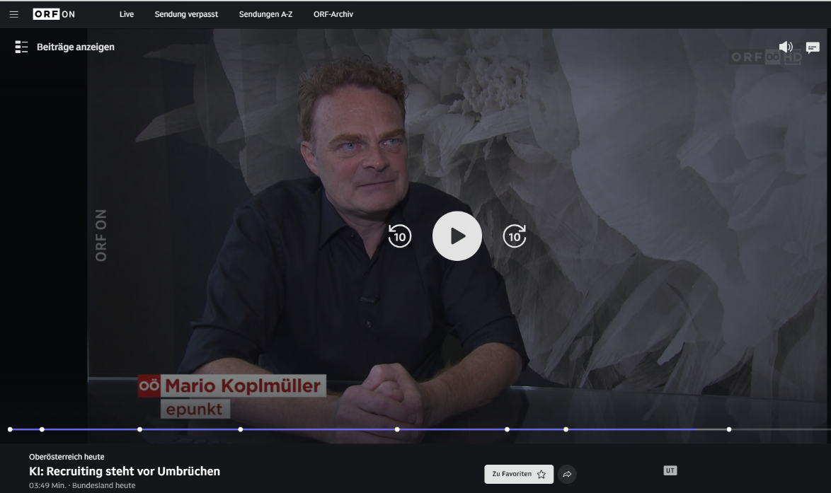 ORF Beitrag KI im Recruiting