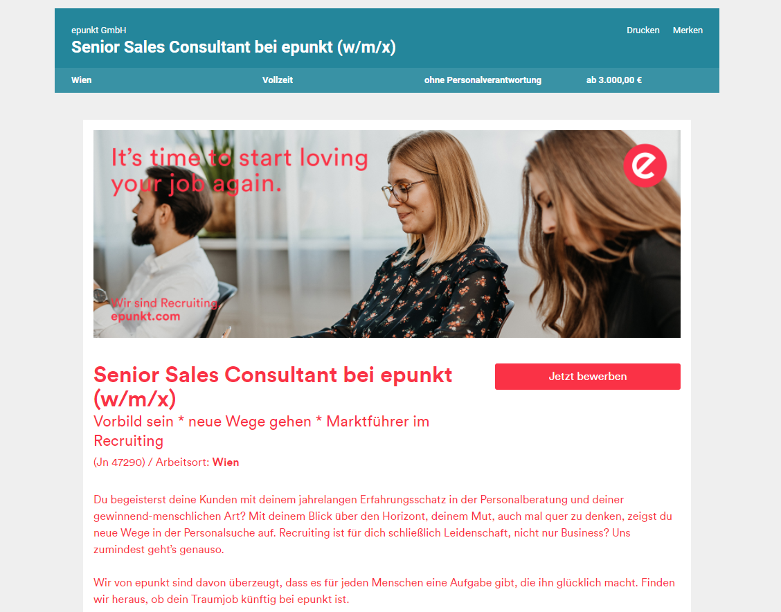 Job: Senior Sales Consultant Job bei epunkt